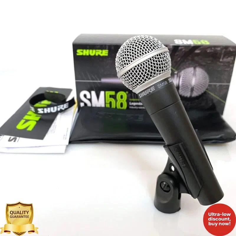 Mikrofon Dinamis Kardioid Shure SM58 SK untuk Penyanyi Profesional Panggung Berkabel