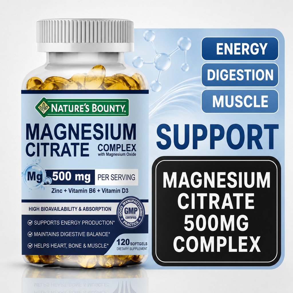 Magnesium Citrate Complex Softgels Dengan Magnesium Citrate, Magnesium Oxide Mendukung Relaksasi Tid
