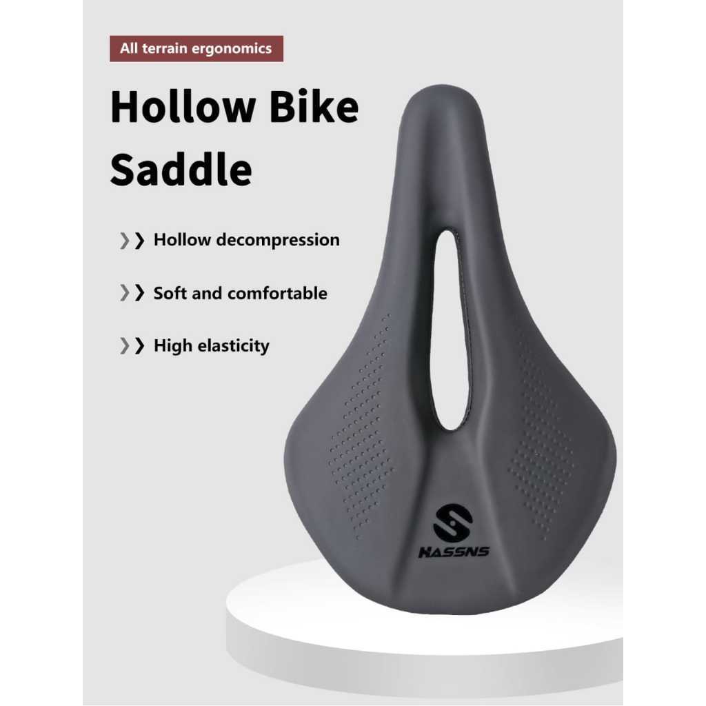Foto Hassns K008 Saddle Sadel Hollown Soft Seat Cushion PU Leather Lebar nyaman untuk sepeda MTB