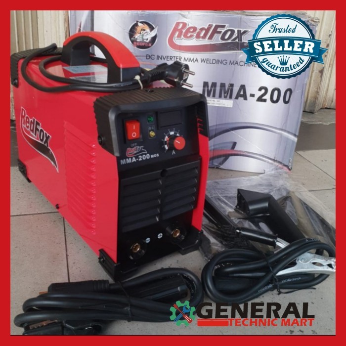 MESIN LAS INVERTER REDFOX MMA200, TRAVO LAS REDFOX MMA 200 HEAVY DUTY