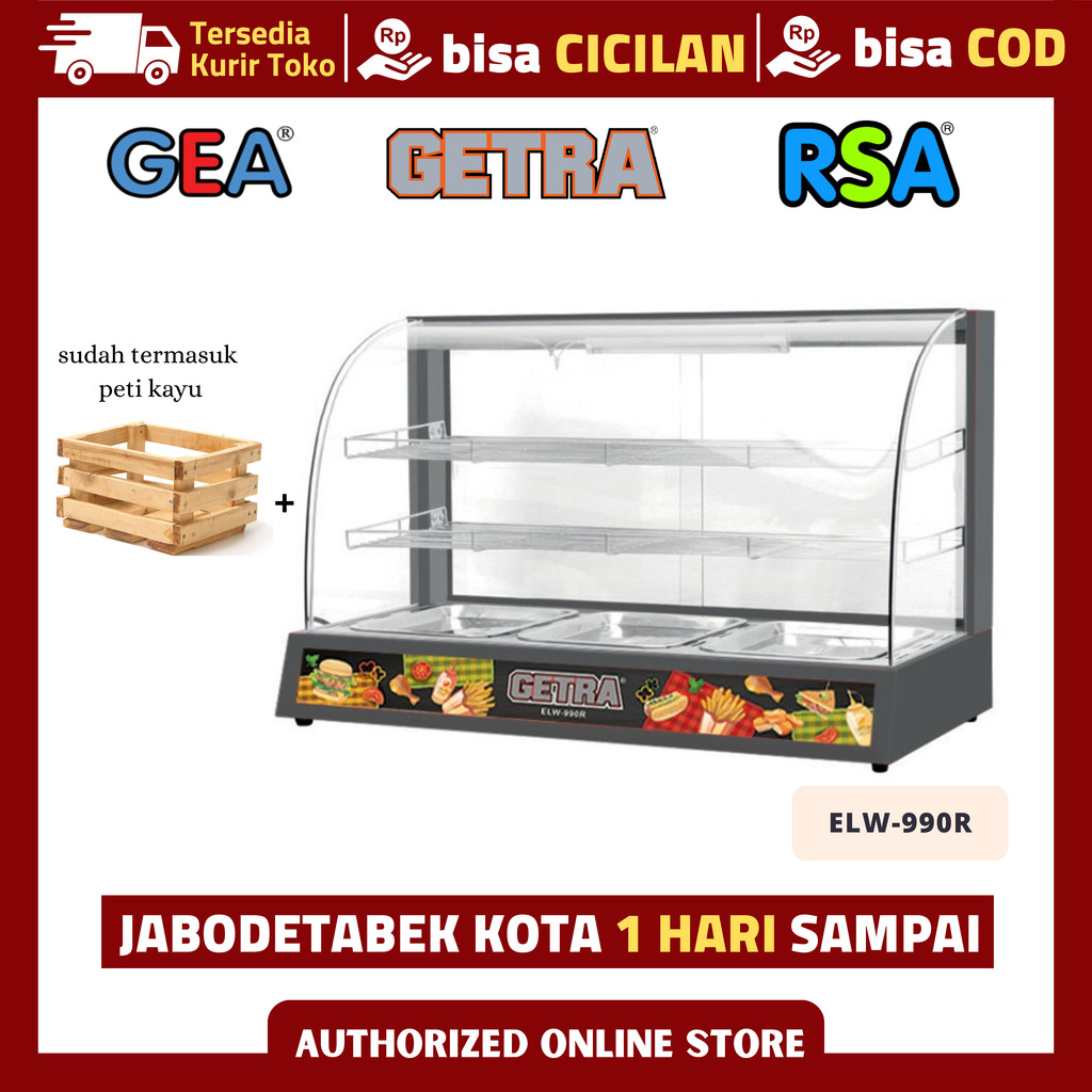 SHOWCASE WARMER GETRA ELW-990R ETALASE PENGHANGAT MAKANAN ORIGINAL