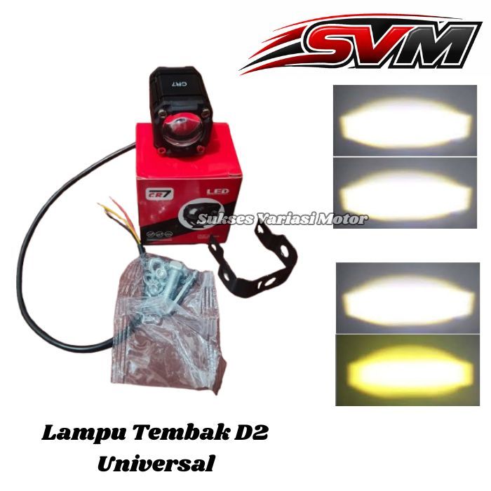 Lampu Laser LED D2 CR7 Mini Lampu Sorot Mini D2 Lampu Tembak Mini D2 Driving 20 WATT Universal Seped
