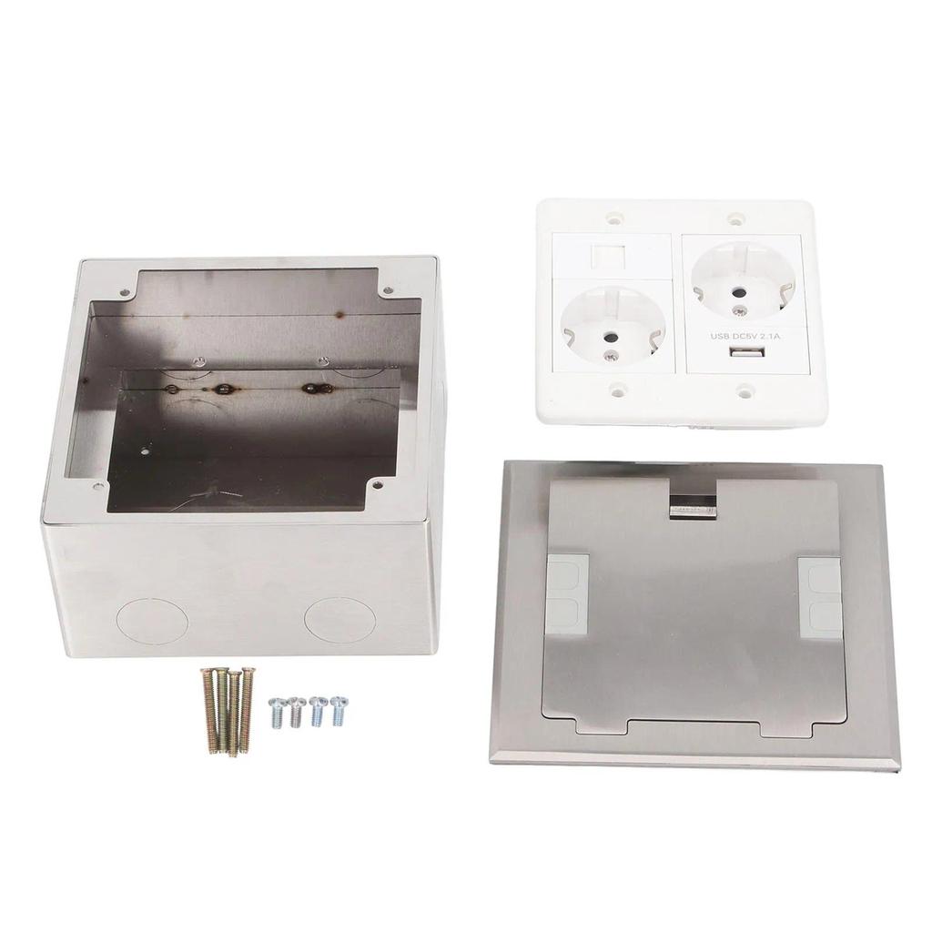 Embedded Floor Outlet Recessed Floor Outlet 2500W 16A 2 Sockets 1 USB 1 Computer Port Embedded Floor