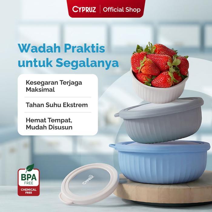 NEW PROMO Cypruz Set of 3 Round Containers Multifungsi
