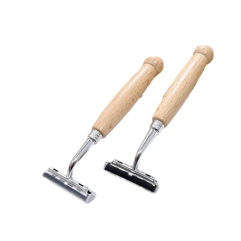 Bamboo Razor Bamboo Handle Men Vintage Manual Shaver Stainless Steel Blade Razor