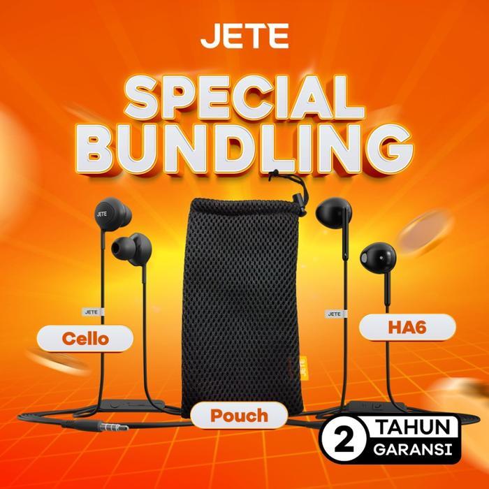 [SPESIAL BUNDLING] Headset Stereo Cello + Pouch + Headset HA6 JETE