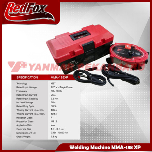 Mesin Las Travo Las Welding Machine REDFOX MMA 188 XP 1 Phase
