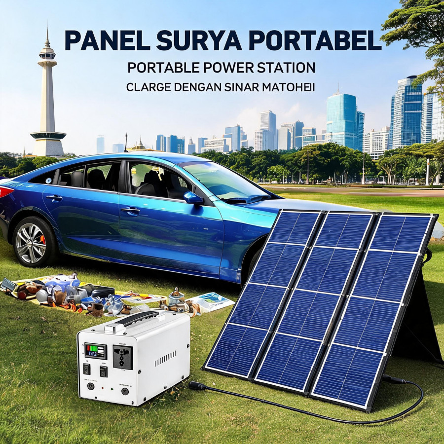 PORTABLE SOLAR GENERATOR HOME LIGHTING & CHARGING SISTEM TENAGA SURYA