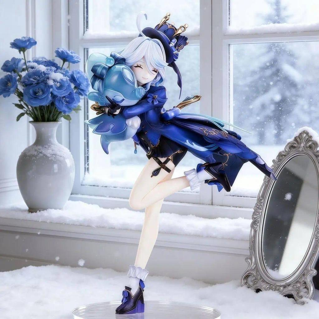 Genshin Impact Furina Figure Ganyu Figures School Uniform Ganyu Girl Figurine Pvc Statue Model Doll 