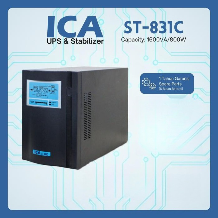 UPS ICA ST 831C ST831C 1600VA - 800WATT | Stream Line Type - On Line Sinewave