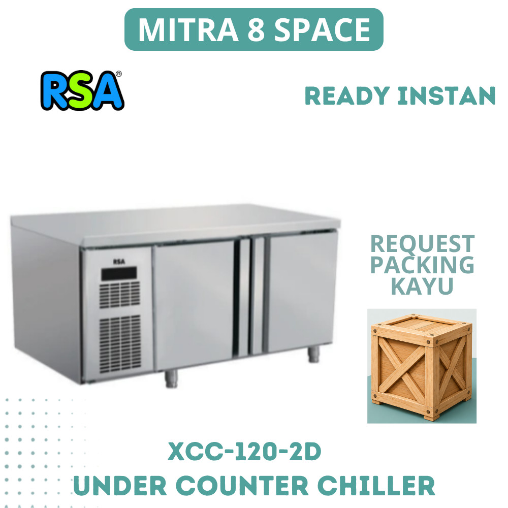 RSA S/S UNDERCOUNTER CHILLER XCC-120-2D MEJA PENDINGIN 2 PINTU 241 LITER