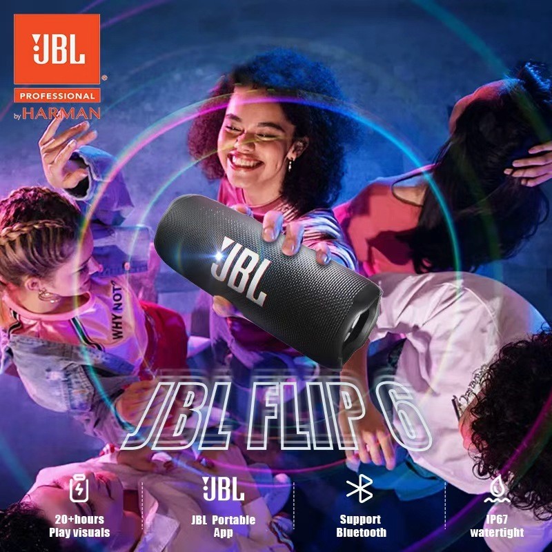 100%Original Speaker JBL Flip 6 Powerful Sound and Deep Bass Portable Wireless Bluetooth Speaker IP6