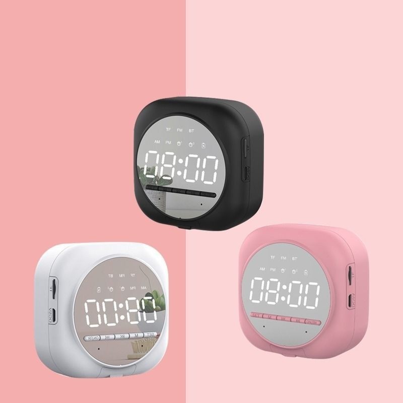 Speaker Jam Bluetooth Mini Versi 5.0 + Alarm dan Radio Q-12
