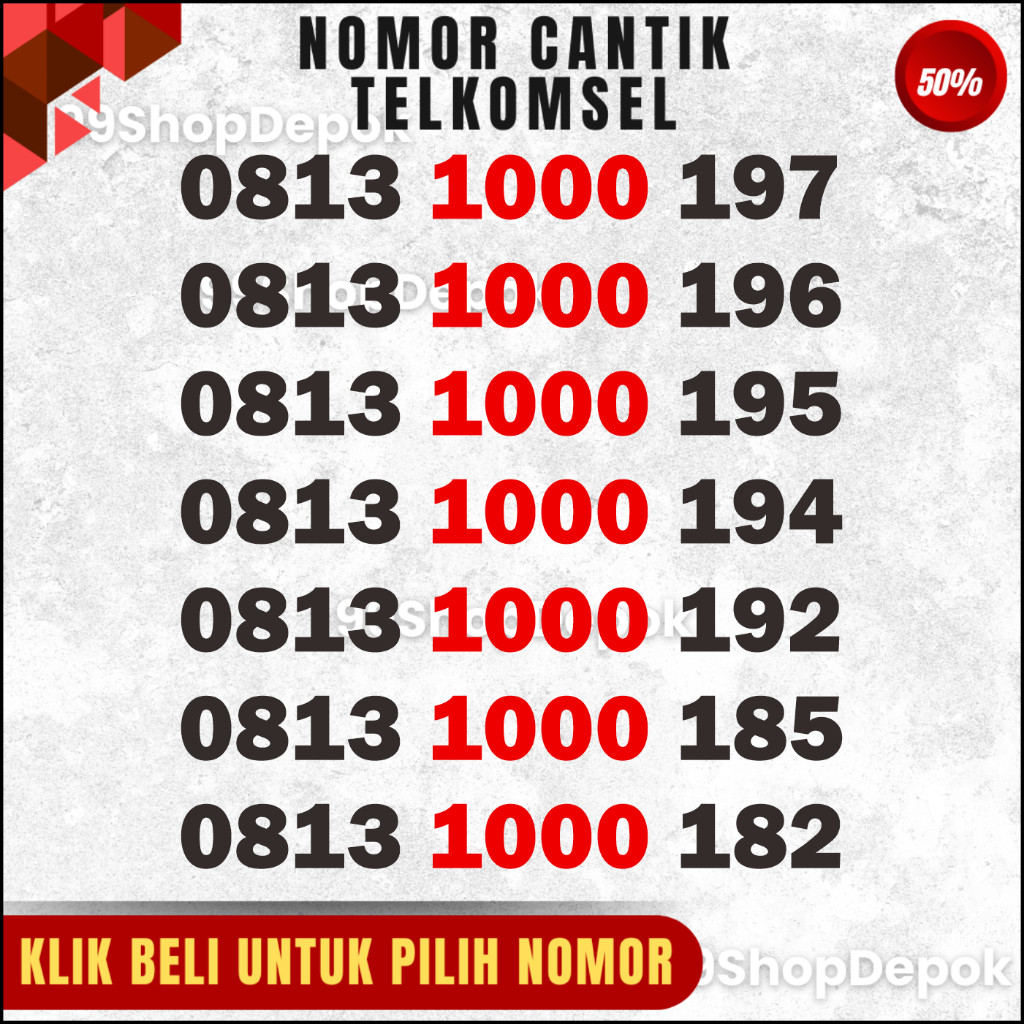 Nomor Cantik Simpati 11 DIGIT, TELKOMSEL 1000, Nomer Cantik Simpati 4g 5g Kartu Perdana 195 196 197
