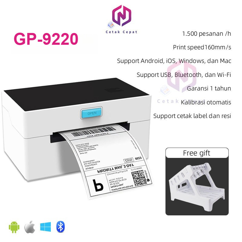 PRINTER BARCODE THERMAL LABEL SUPPORT BLUETOOTH /USB /Wireless Shipping Sticker Printer Barcode Ther