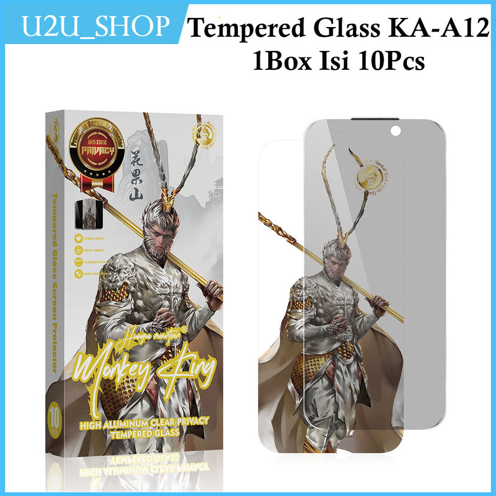1BOX ISI 10PCS KA-A12 Tempered Glass Monkey King Privacy No List For Samsung Note 10 Lite S10 Lite S