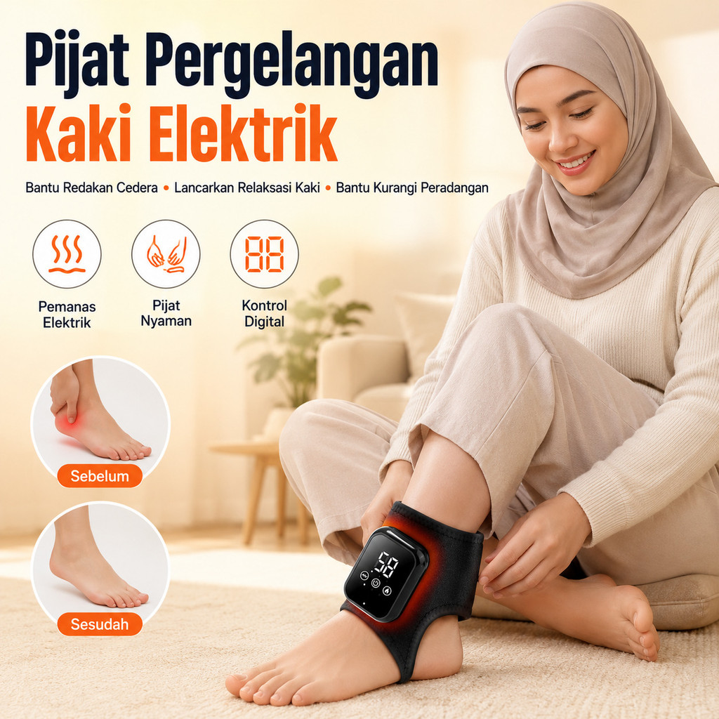 [Perbaikan Keseleo Pergelangan Kaki] Penyangga Pergelangan Kaki Pemanas Elektrik/Penyangga Pijat/Kom