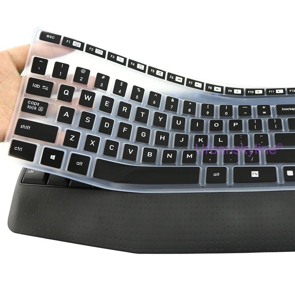 Keyboard Cover for Logitech K345 MK345 for Logi Silicone Protective Protector Skin Case Black Clear 