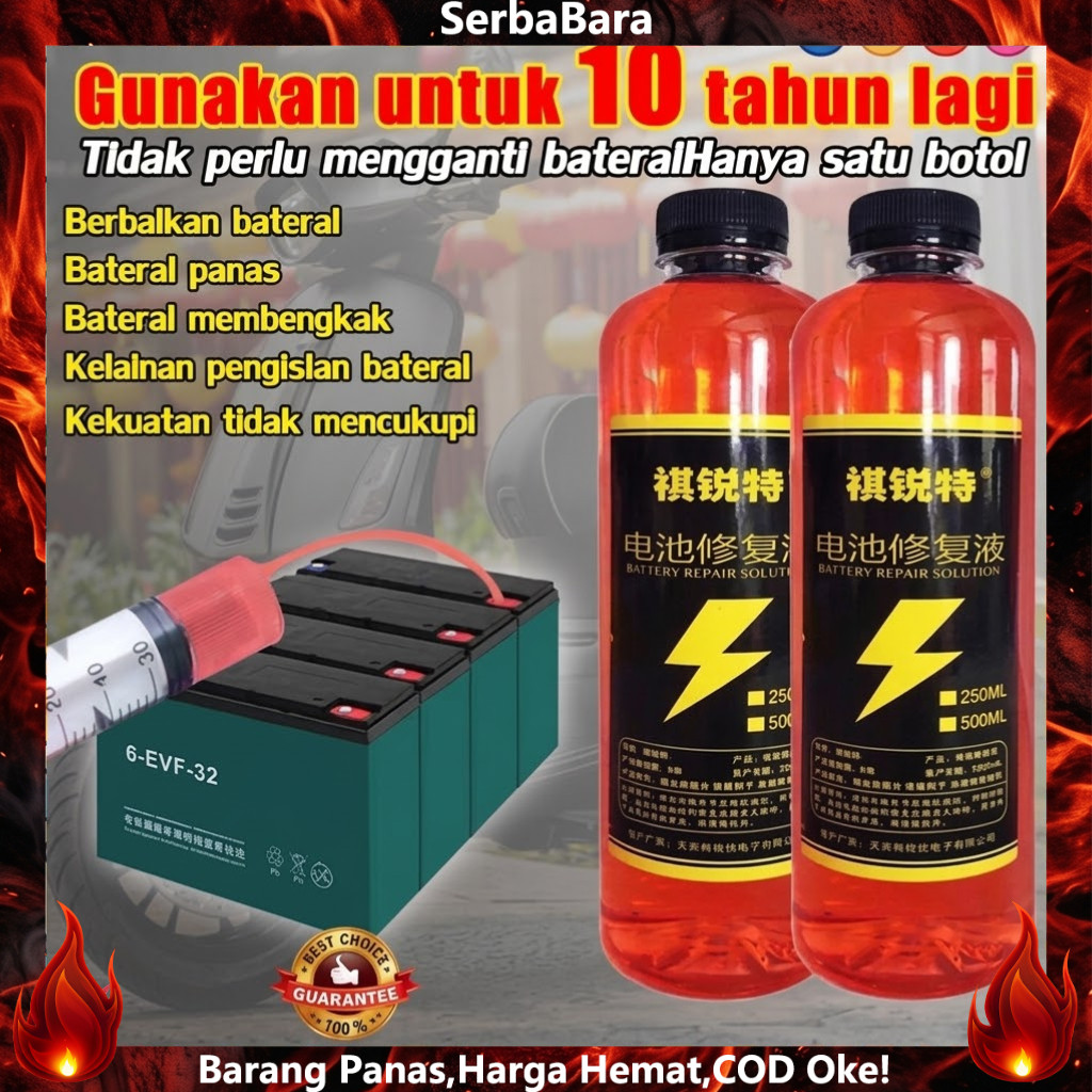 Obat Aki Drop 500ml - Cairan Reparasi Aki Kering Basah - Battery Repair Solution - Free Tools - Biki