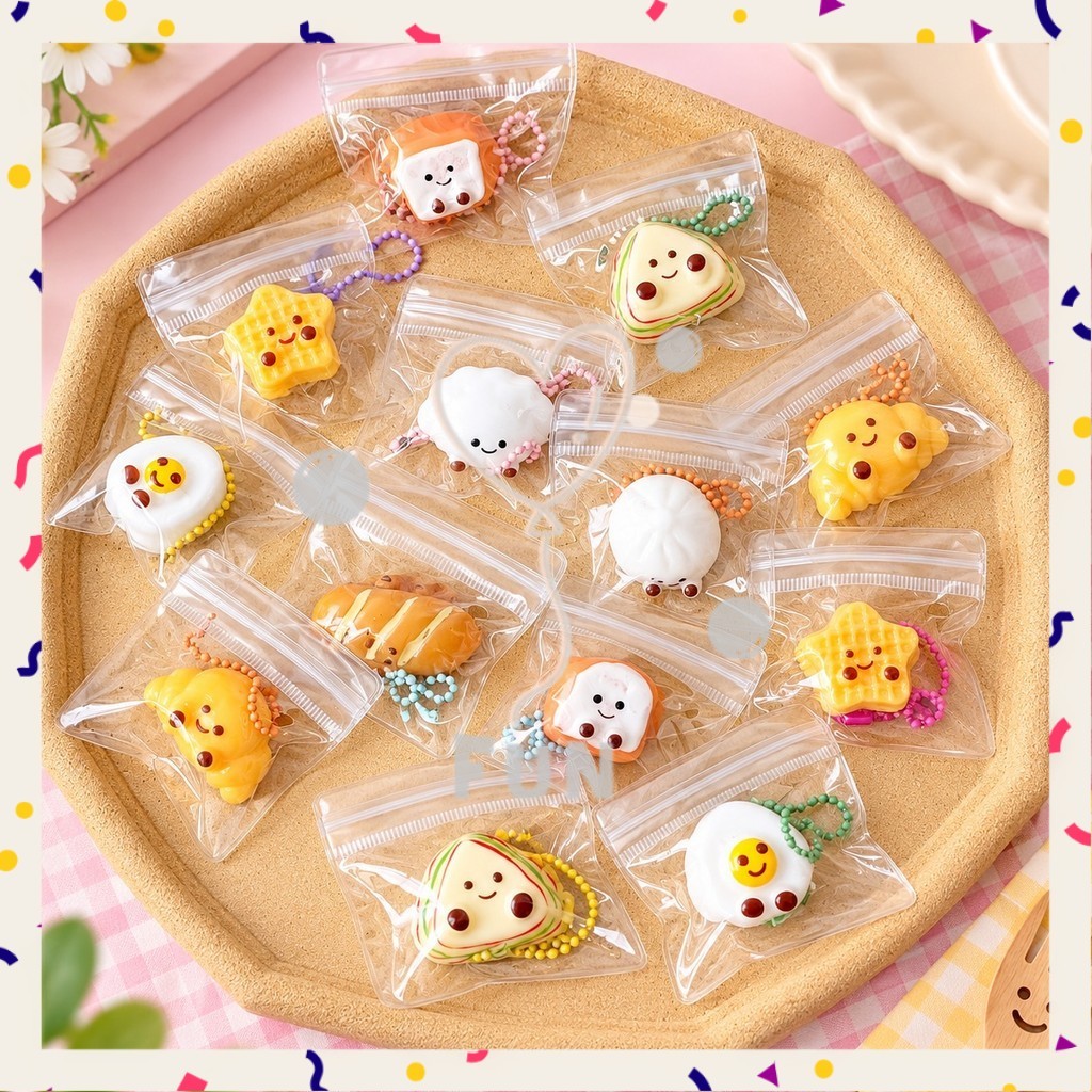 FF Gantungan Kunci Karakter Makanan Ganci Tas Squishy Mainan Anak Souvenir Koleksi Hadiah A-GK140