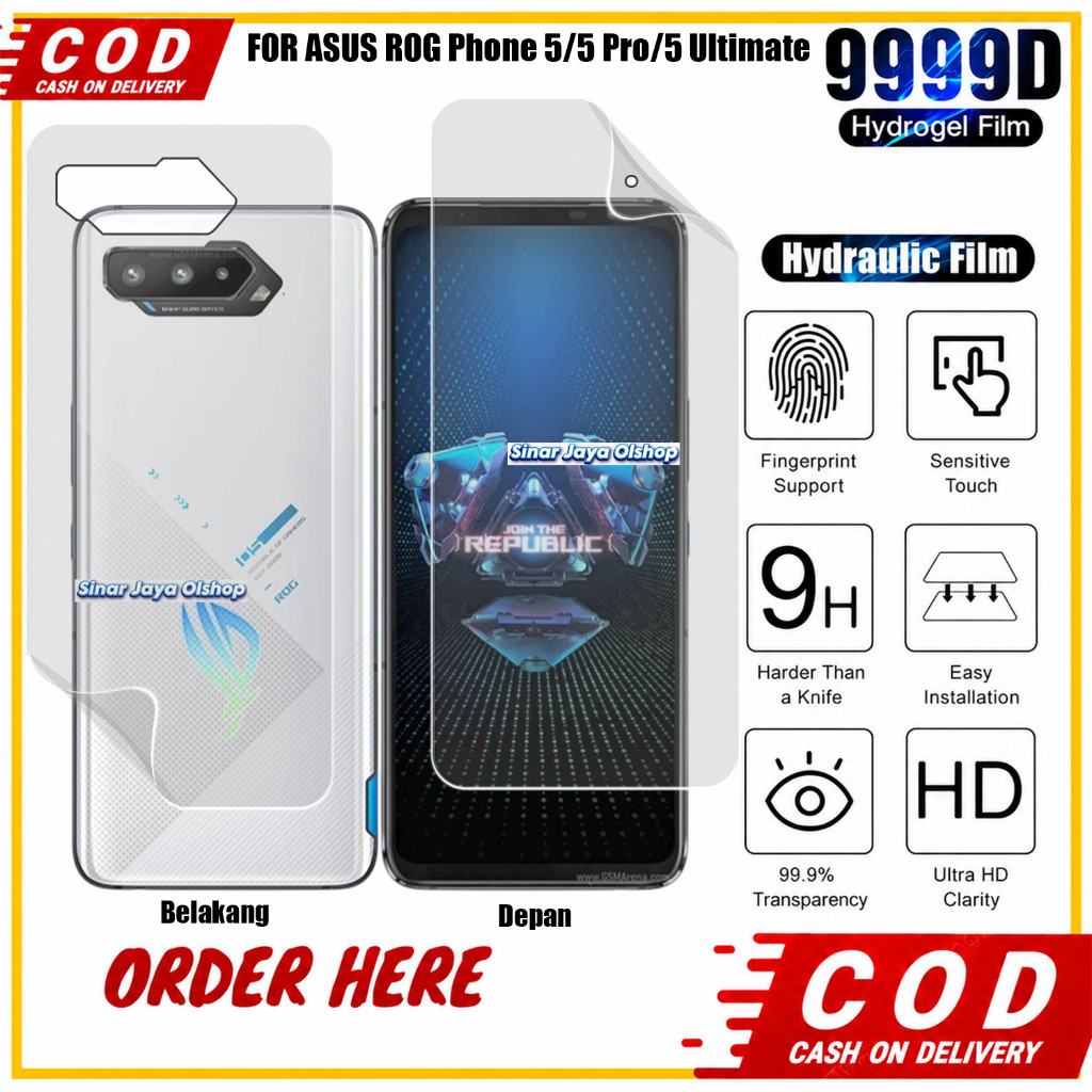 Hydrogel Clear/Spy Asus ROG Phone 5/5 Pro/5 Ultimate Anti Gores Anti Jamur Depan Belakang Hp