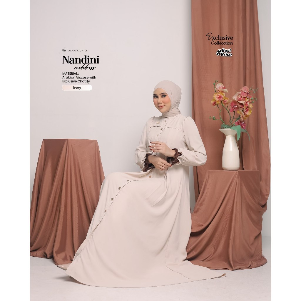 GAMIS POLOS PREMIUM NANDINI MIDI DRESS - ALFASA DAILY