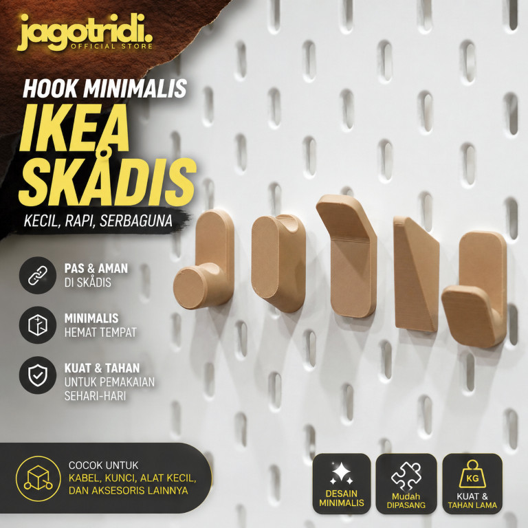 Hook Ikea Skadis Minimalis - Gantungan Pegboard Ikea Skadis 3D Print