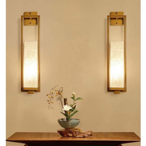 Lampu Dinding Cina Modern E27 Lampu Tidur Kain Wall Lamp Ruang Tamu Kamar Tidur Koridor Hotel Restor