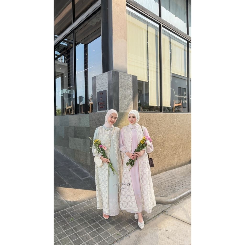 ARTEMIS FASHION - KANIA MAXI DRESS gamis ceruty combi brukat