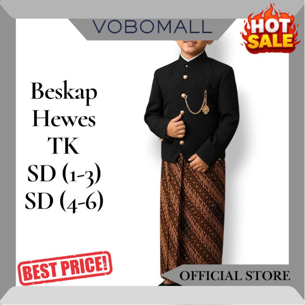 Setelan Beskap Anak Hewes Basofi TK SD SMP GS