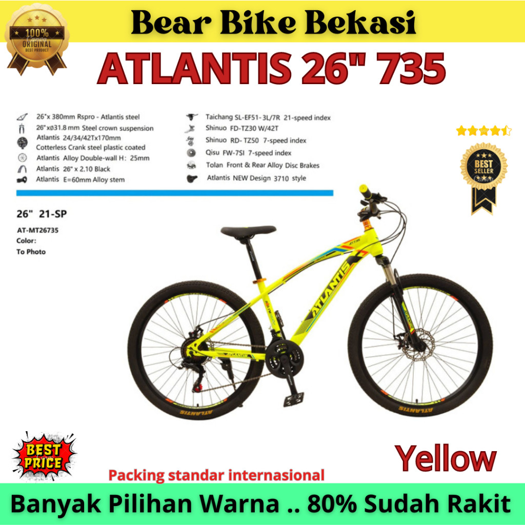 MS Sepeda Gunung MTB Atlantis AT MTB 24" / 26" INCH TYPE 69 / 790 / 735 / 690 21S