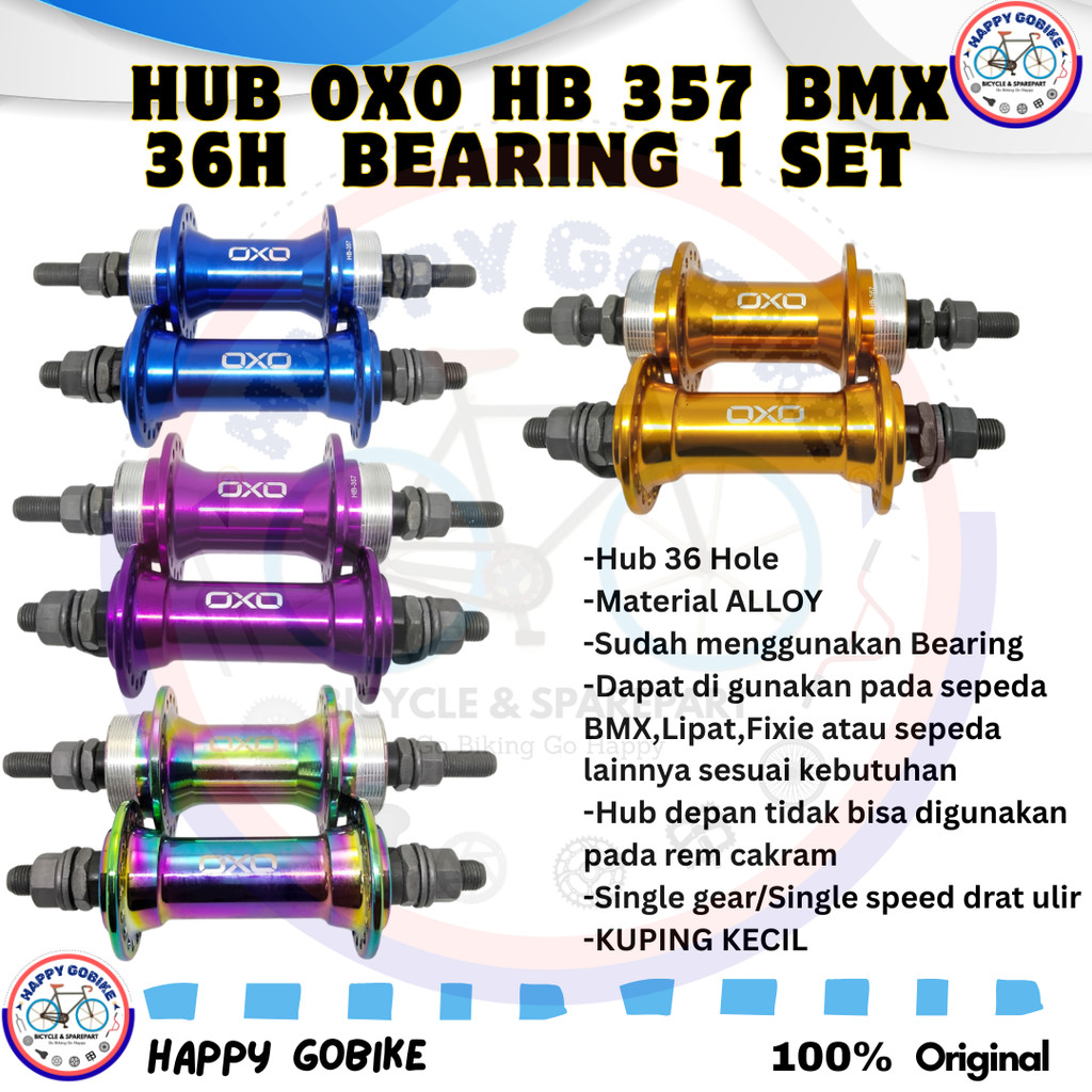 HG HUB 36HOLE ALLOY OXO WARNA KEPALA KAMBING NAF HUB 36HOLE DEPAN BELAKANG