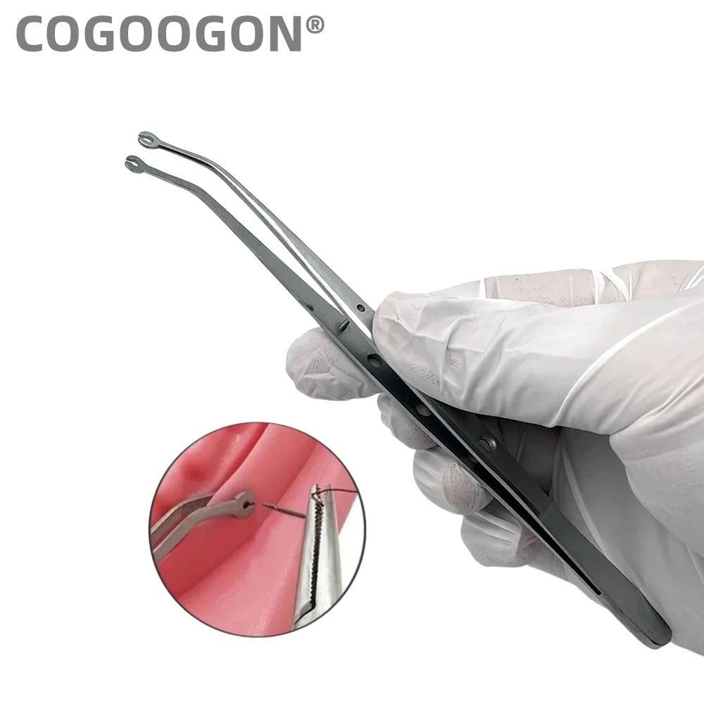 Dental Surgical Stitching Tweezer Cotton Dressing Forcep Slots Surgical Needle Tweezers Operation Se