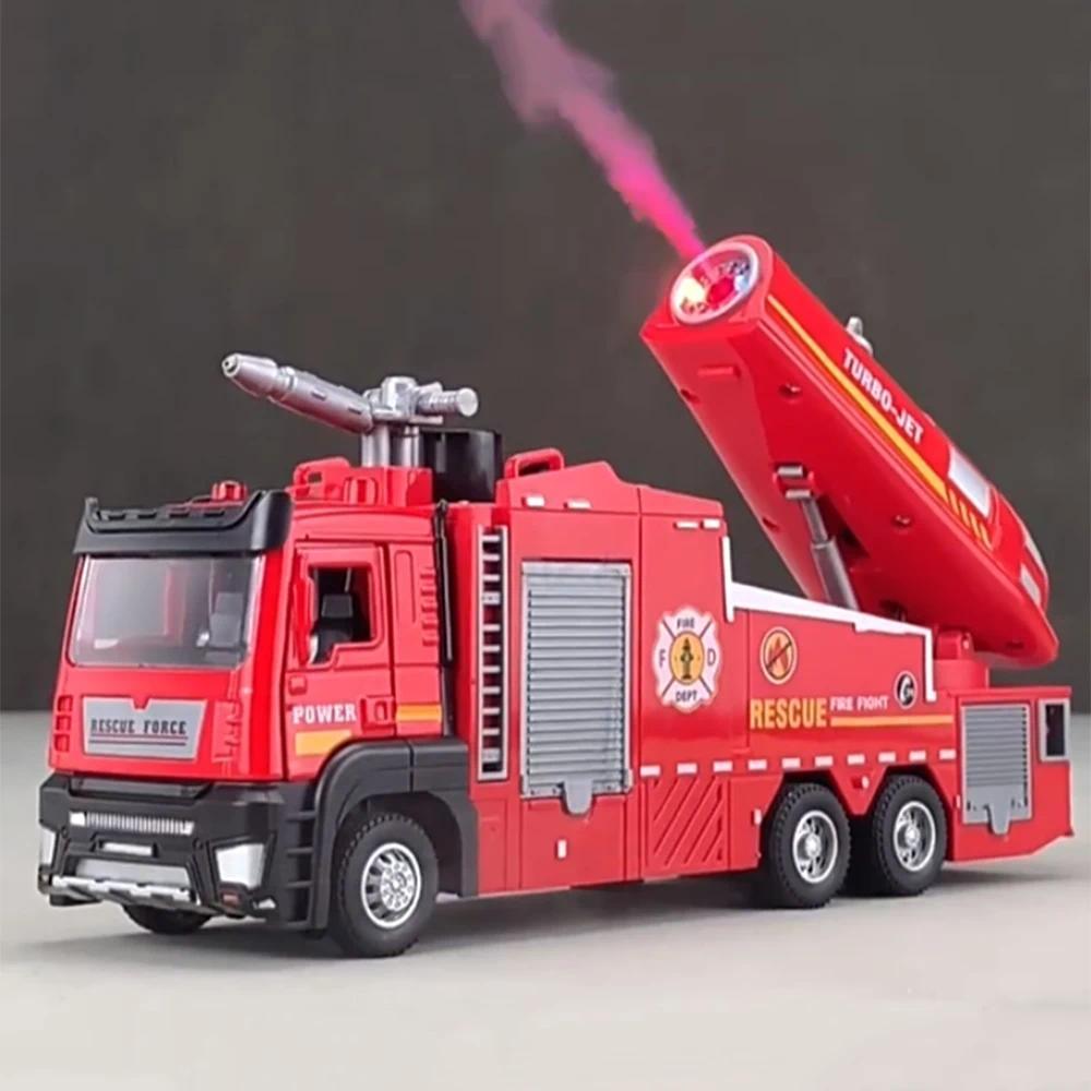 1:32 Fire Engine Model Toy City Sanitation Sweeper Diecast Metal Truck Doors Opened Sound Light Mini