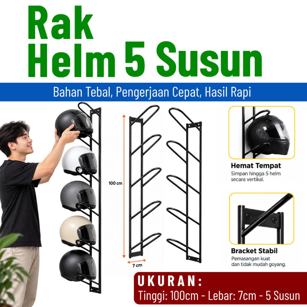 RAK HELM SUSUN RAK HELM GANTUNG RAK GANTUNGAN HELM SUSUN TERMURAH TERLARIS