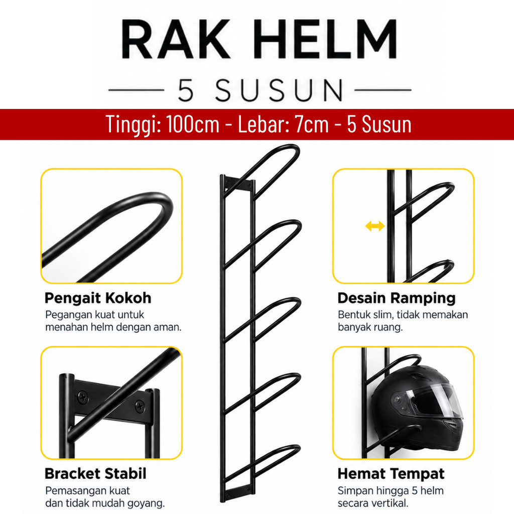 RAK HELM SUSUN RAK HELM GANTUNG RAK GANTUNGAN HELM SUSUN TERMURAH TERLARIS