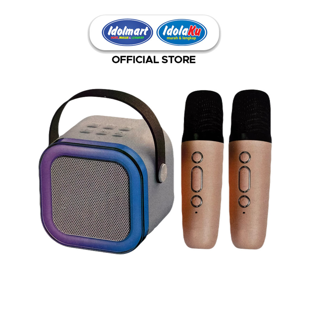 IDOLMART Speaker Portable Karaoke SX-K12 dengan 1 & 2 Mic Bluetooth Wireless Sound System