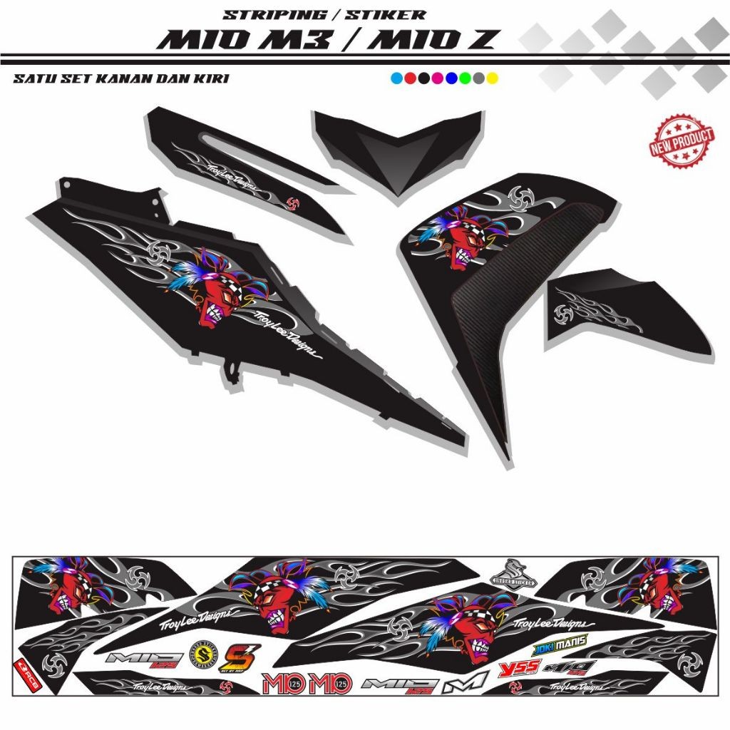 VARIASI STRIPING MIO M3 / STIKER MIO Z POLET MOTIF STIKER STRIPING MIO M3 VARIASI STIKER