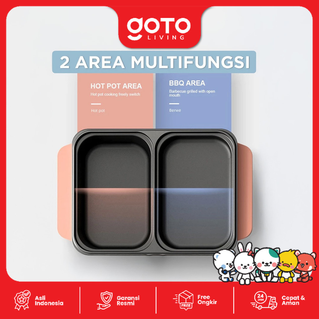 Goto Toshi Minipan Electric Hotpot Alat Panggangan Grill Pan Bbq 2In1