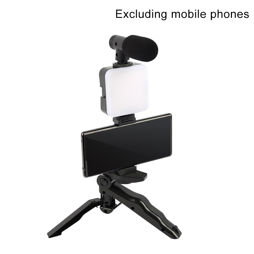 Set Kamera Video Smartphone dengan 5 Pcs Mikrofon LED Portabel for Shooting