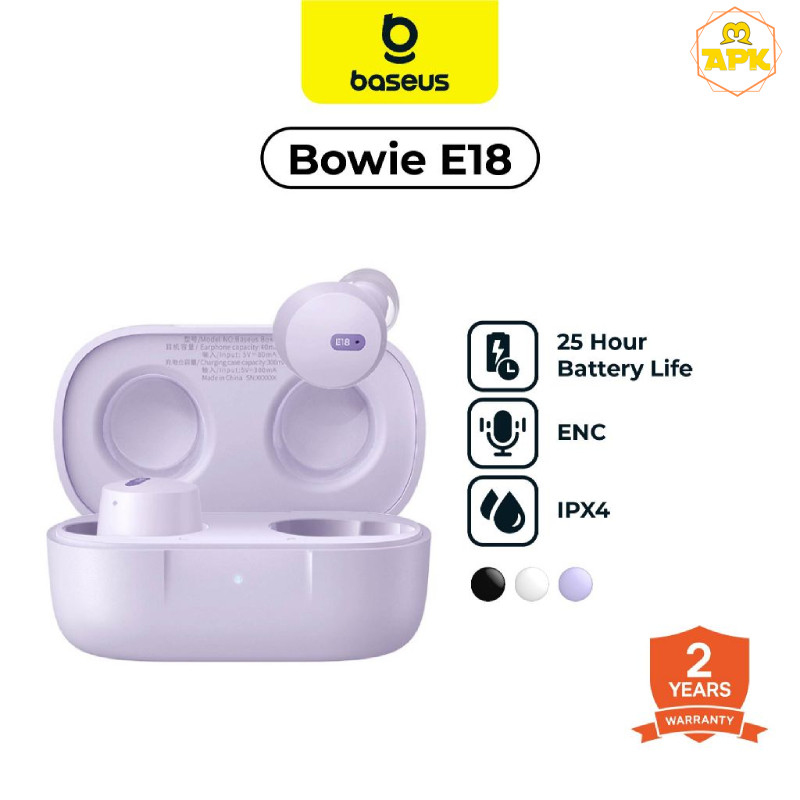 BASEUS TWS Bowie E18 True Wireless Earphone TWS 25H-Listening IPX4 ENC | Earbuds Headset Bluetooth I