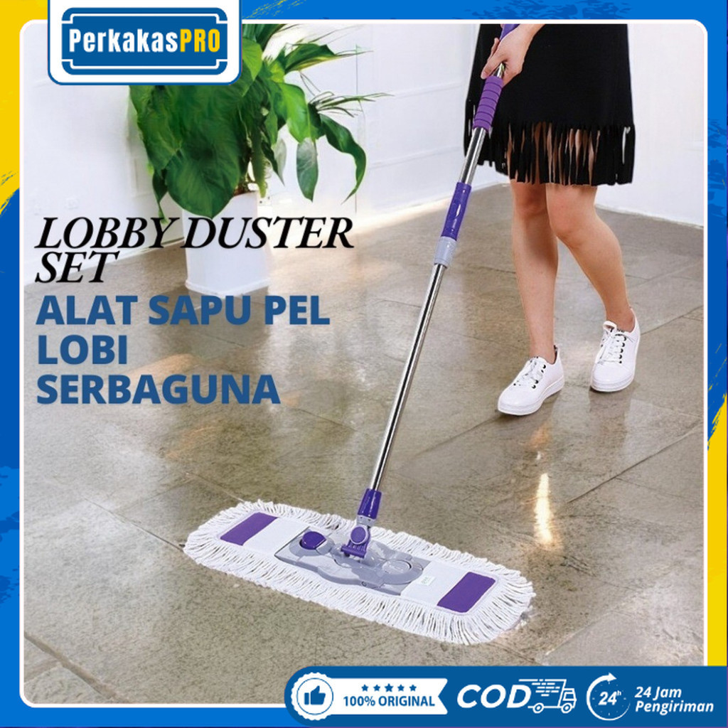 PERKAKASPRO New Lobby Duster 1 Set — Sapu Lobby Lebar 70 Cm Panjang 120 Cm/ Tangkai Mop / Pel Lantai