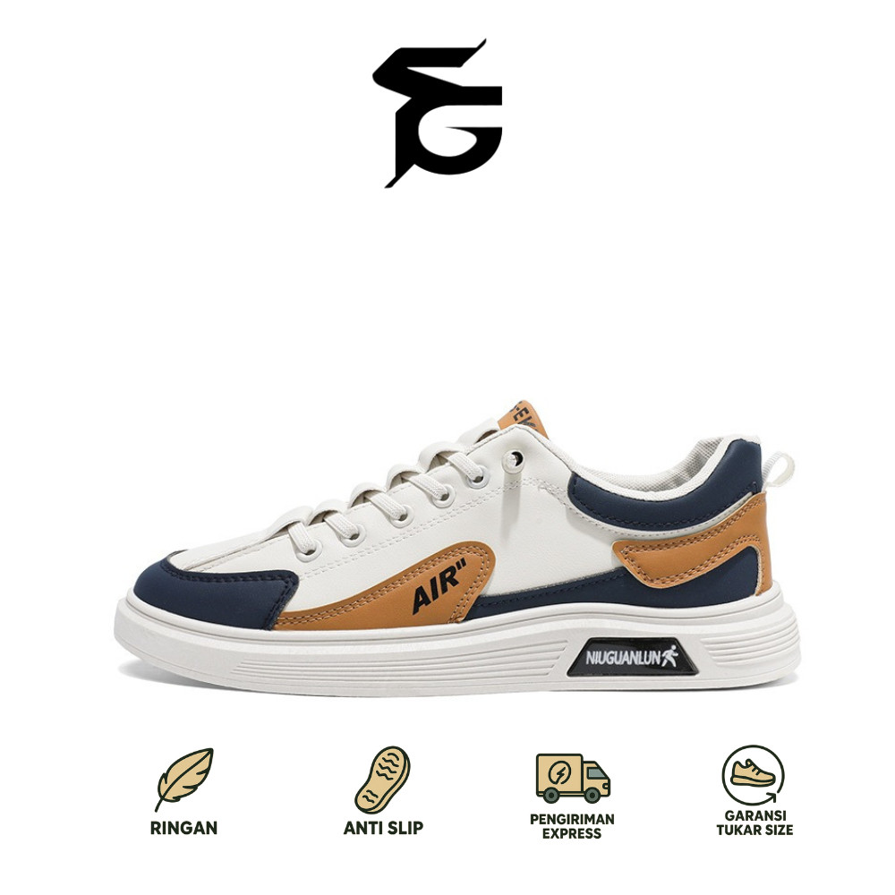 Fashgenics Sepatu Sneakers Toyohashi Putih Kets Pria Wanita Kasual Ringan Kekinian Snekers