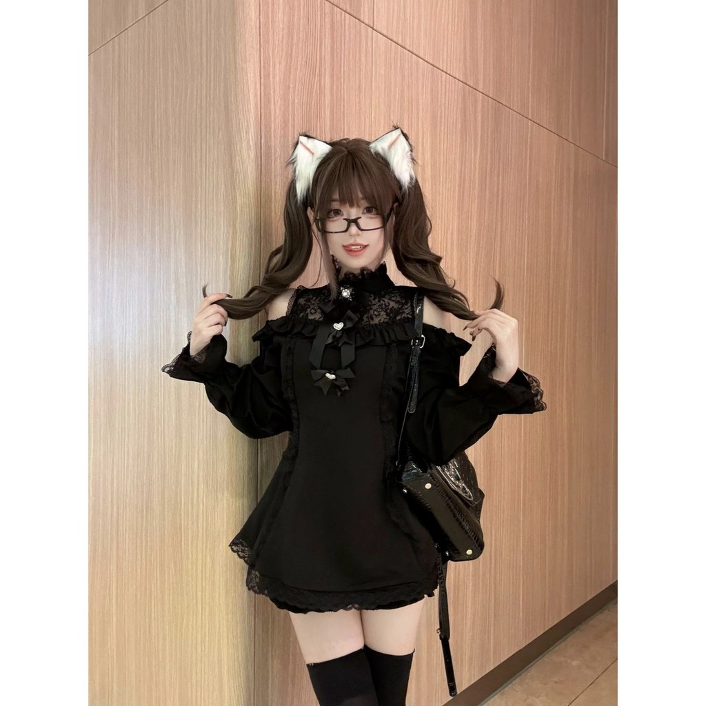 Japanese Dark Academia Style jk Uniform Lace Set Waist Slimming Dress High Waist Short Skirt Two-Pie