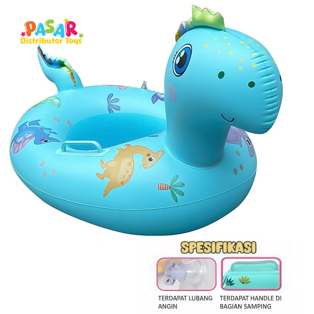 Mainan Anak SWIM BOAT DINO 006 Pelampung Anak Bentuk Dinosaurus Lucu Swim Ring Bayi Laki & Perempuan