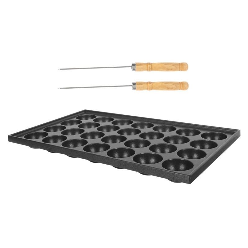 Cetakan 28 Suggo Cetakan Takoyaki 28 Lubang Kecil Octopus Meat Balls Mold No-Stick