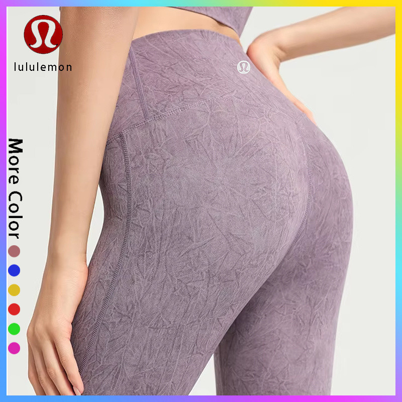 Lululemon New Yoga Sports Pants Women'S Snowflake Fabric Fitness Running Leggings YK093