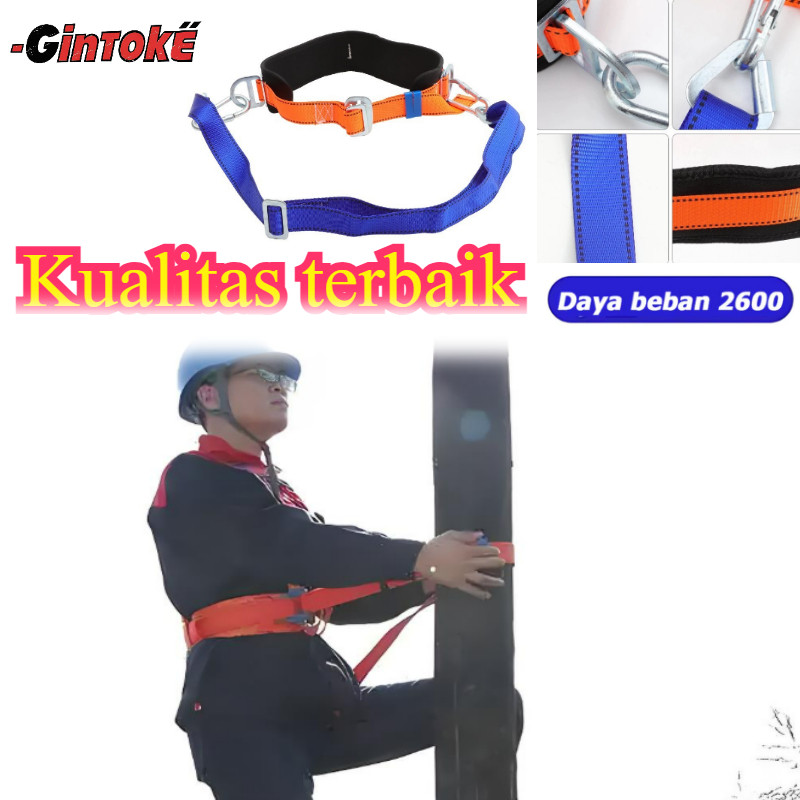 1Set Sabuk Tali Pengaman Panjat Pohon Penyesuaian/Sabuk Pengaman Panjat Tiang Listrik/Safety Belt