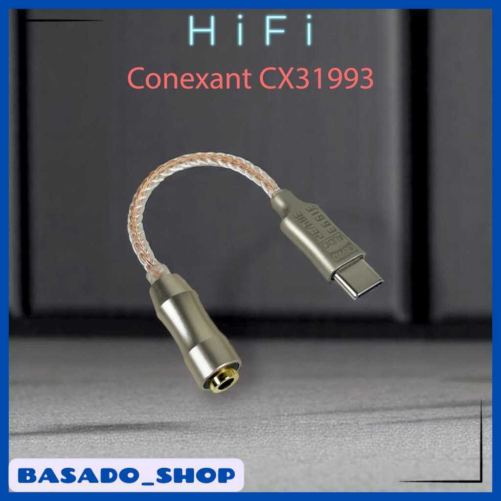 Kabel USB Type C ke 3.5mm Adaptor HiFi DAC Conexant CX31993 Chip - CX-PRO