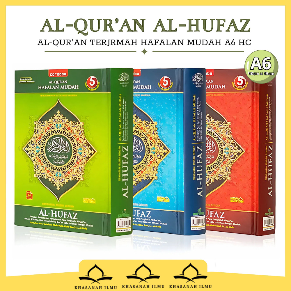 Al Quran Al Hufaz A6 HC Terjemah Tajwid Warna Alquran Hafalan Al Hufaz A6 Tahfiz Ukuran Kecil Saku